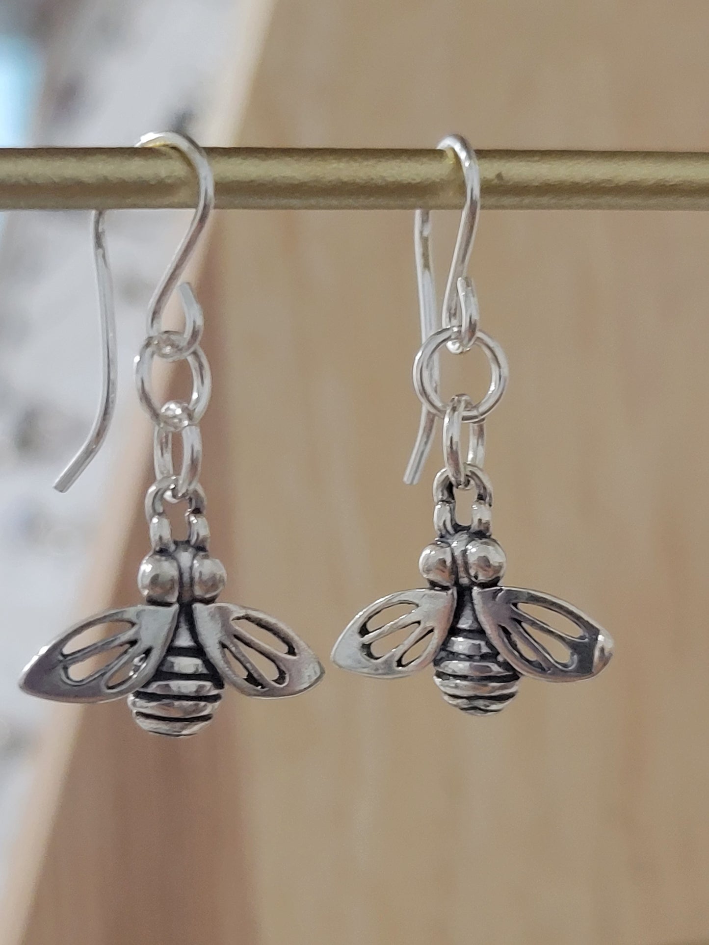 Bee Earrings Sterling Silver