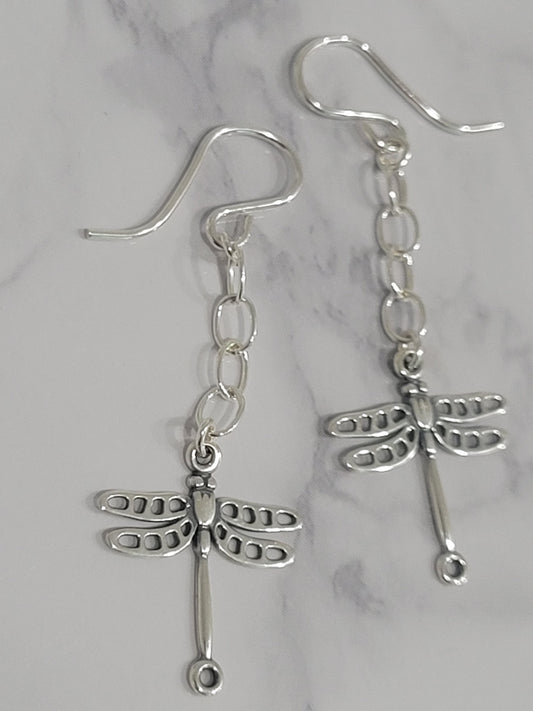 Dragonfly Earrings Sterling Silver