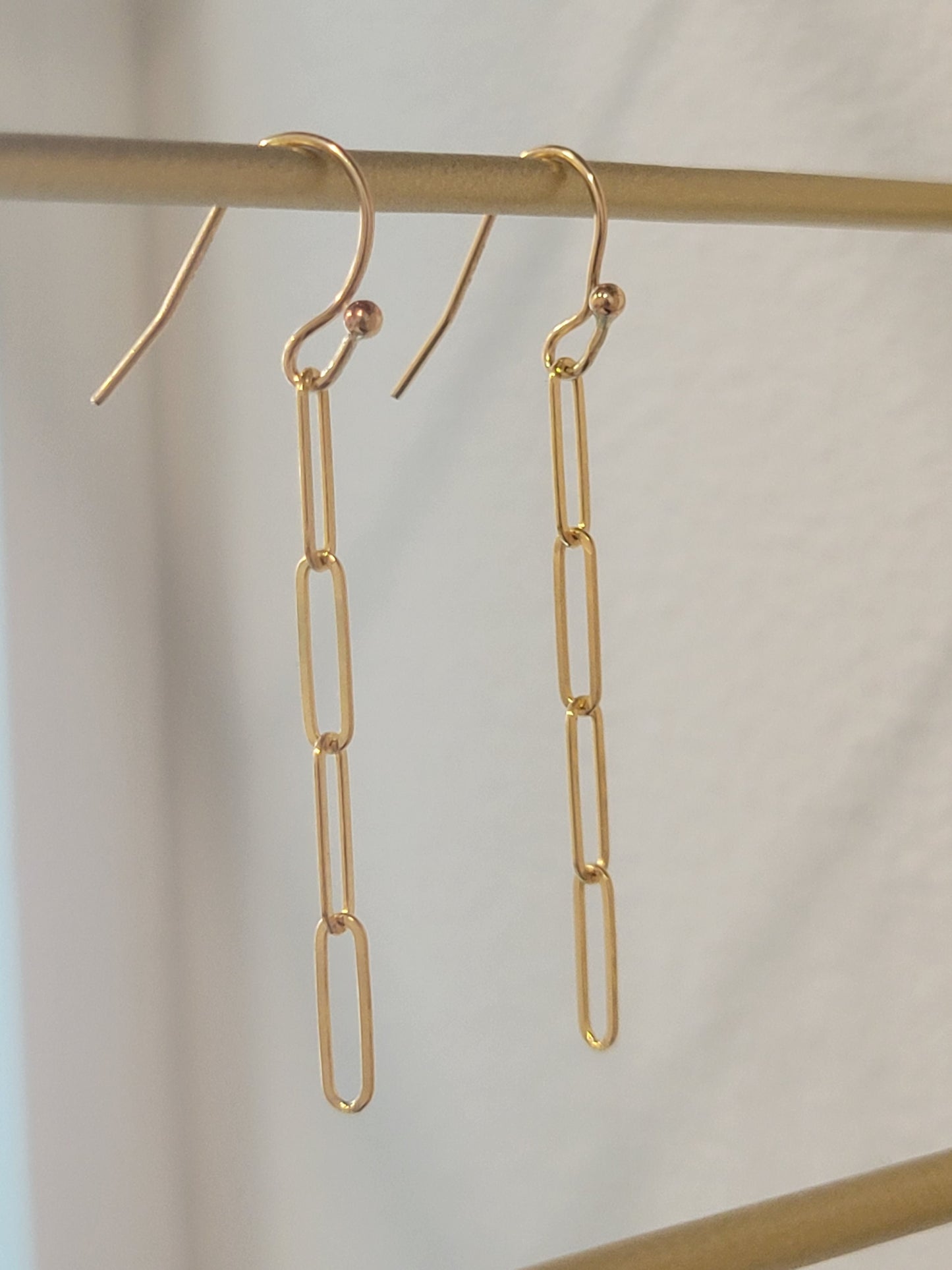 14k gold-filled paperclip chain earrings