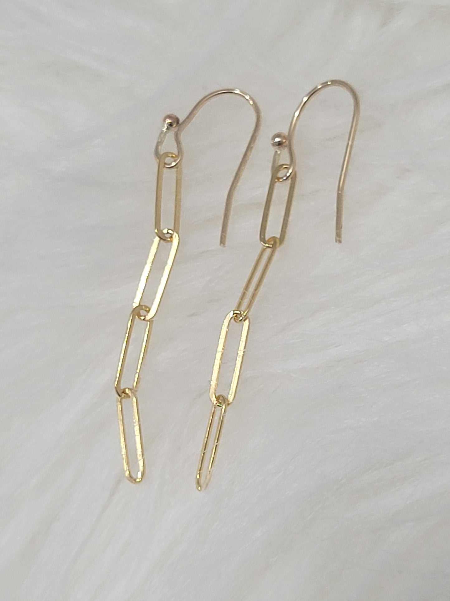 14k gold-filled paperclip chain earrings