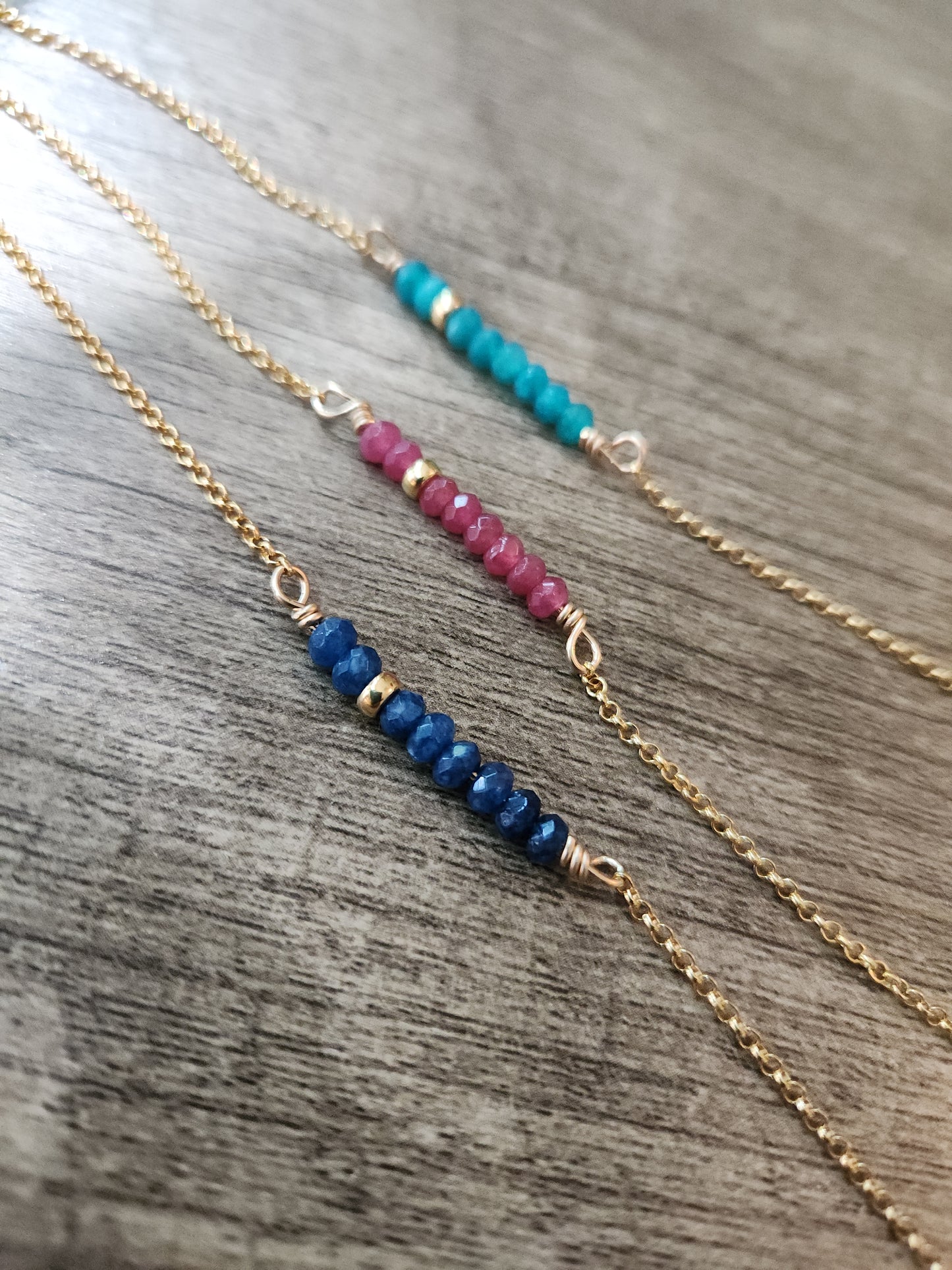 Beaded Gemstone Necklace 14k Gold-filled