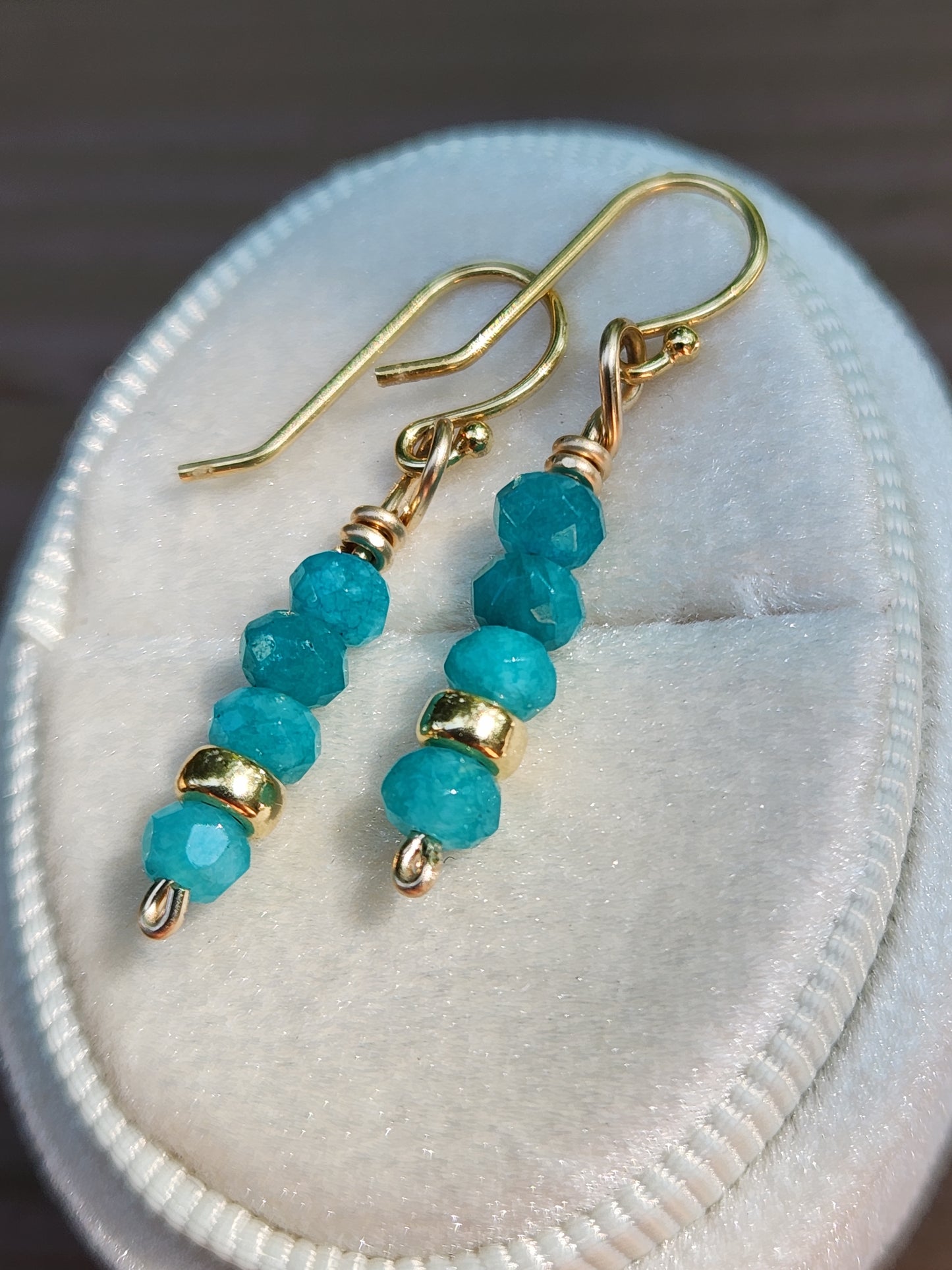 Ocean Shore Gemstone Earrings 14k gold-filled Handcrafted