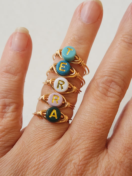 14k gold-filled Initial Ring Gold Personalized